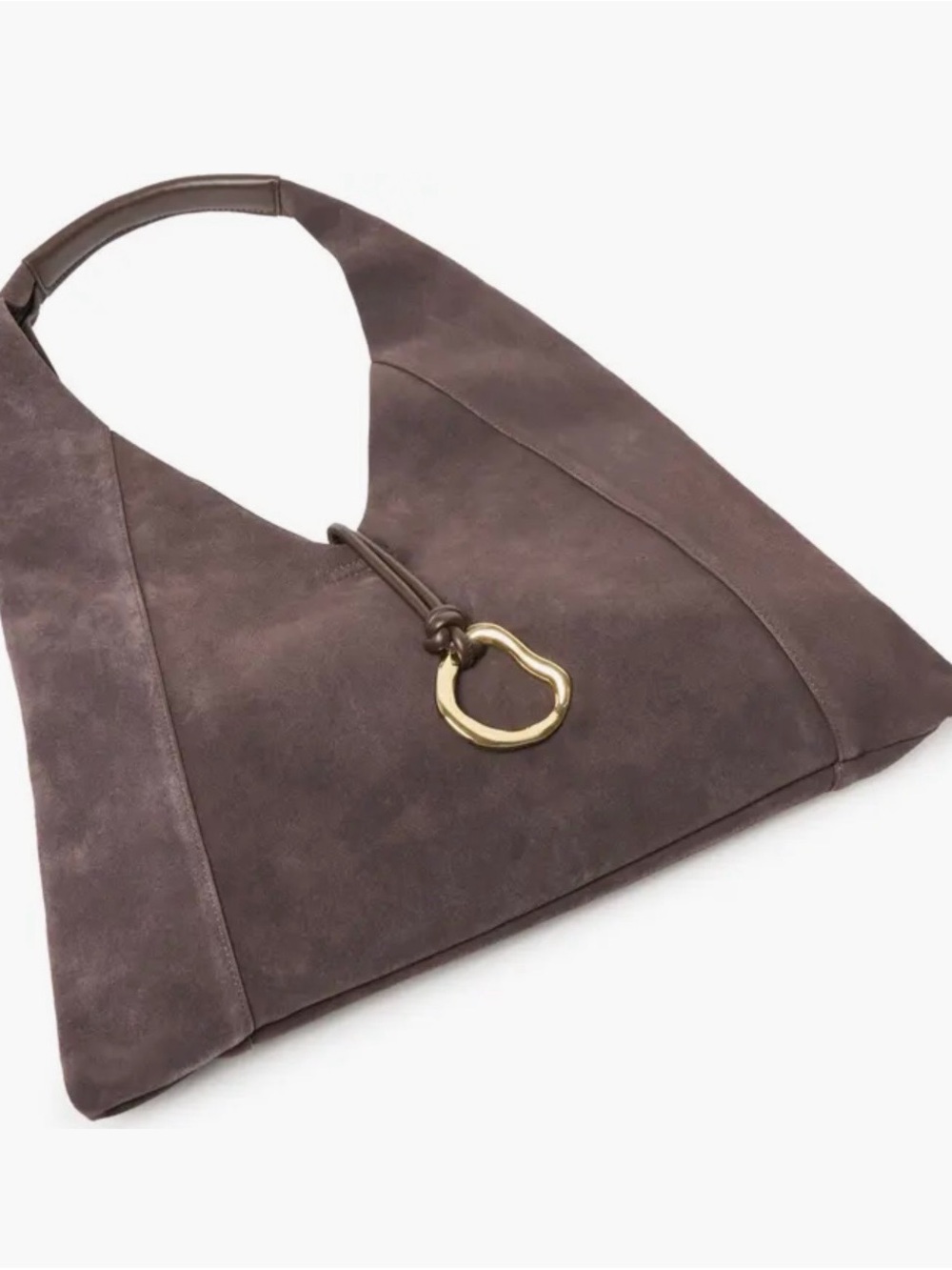 Dolce Vita Malin Brown Suede Hobo Bag with Gold Accent NWT - Picture 5 of 11
